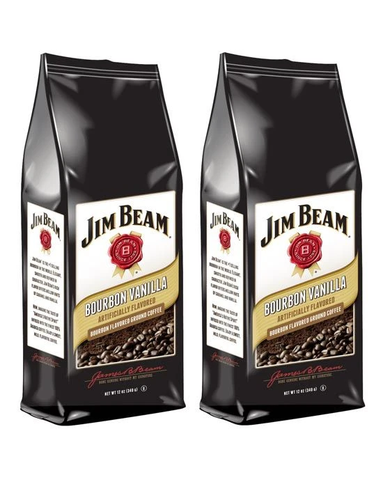 Jim Beam Bourbon Vanilla Bourbon Flavored Ground Coffee, 2 Bags (12 Oz Ea.)