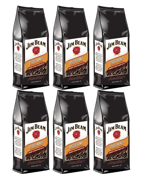 Jim Beam Spiced Honey Bourbon Flavored Ground Coffee, 6 Bags (12 Oz Ea.)