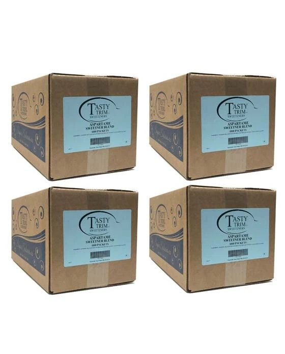 Tasty Trim Aspartame (Blue Sugar Substitute), 4 Boxes (1,000 Packets Ea.)