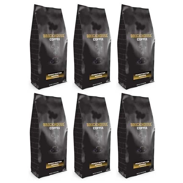 Brickhouse Ground Coffee, Peanut Butter Banana, 6/12 Oz Bags