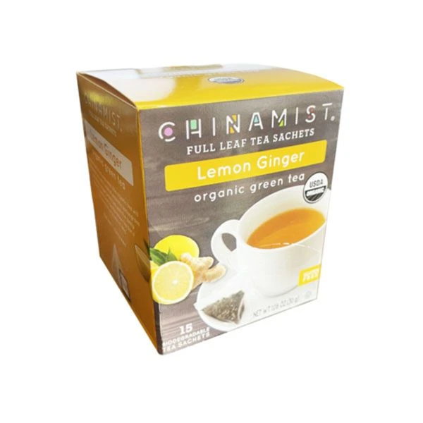 China Mist - Lemon Ginger Organic Green Tea Sachet, 2 Boxes 15 Count Each - Image 2