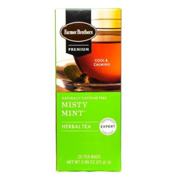 Farmer Brothers Premium: Misty Mint Hot Tea, 6/25 Ct Tea Boxes - Image 2