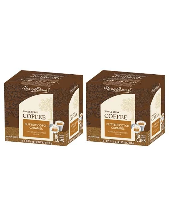 Harry & David Butterscotch Caramel Single Serve Coffee, 2/18 Count