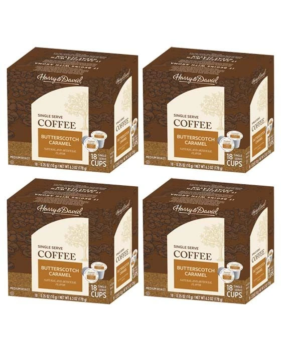 Harry & David Butterscotch Caramel Single Serve Coffee,4/18 Count
